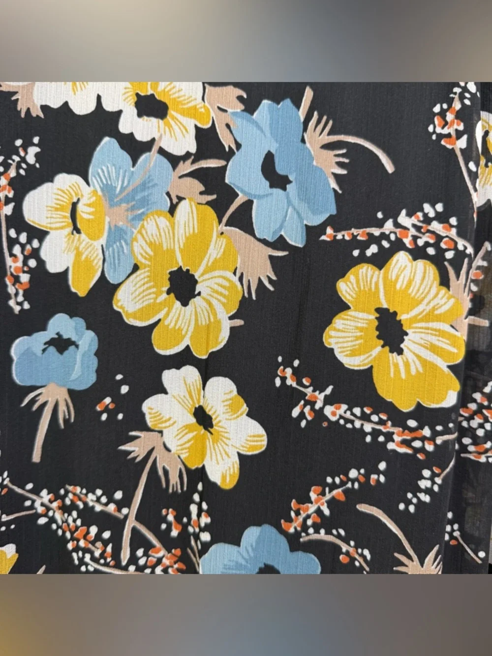 Ralph Lauren Women’s Floral Tiered Georgette Gown Sz 16 Romantic Lace Trim - Picture 12 of 15